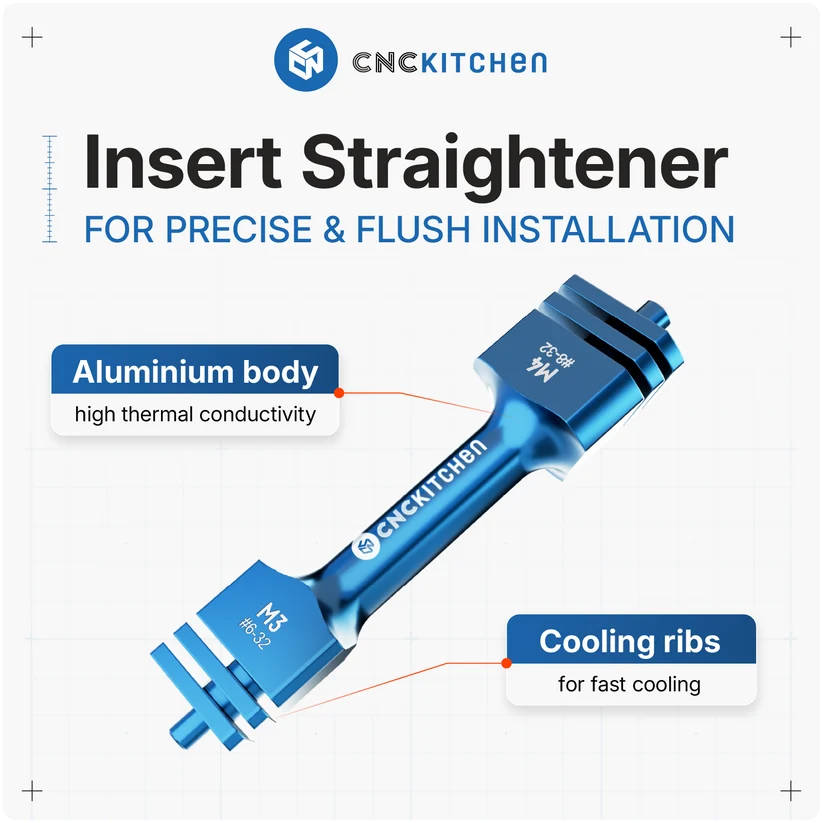 CNCKitchen Instickshjälp för Gängade Insatser M2 - M10