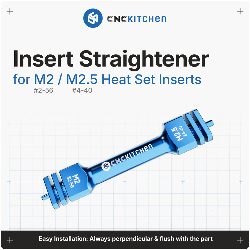 CNCKitchen Instickshjälp för Gängade Insatser M2 - M10